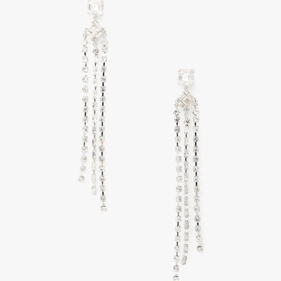 Kate Spade Shimmy Fringe Earrings, Silver NWT - Picture 2 of 4